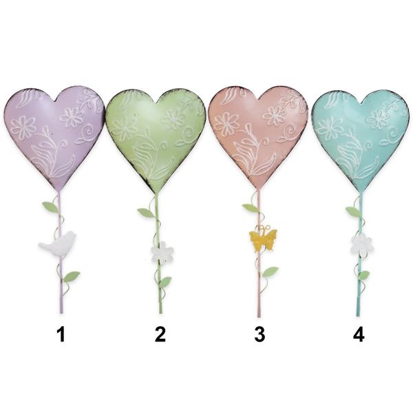 Srdce zápich kov 40cm mix